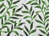 Gartenstuhl Akazienholz hellbraun Textil cremeweiss / grün Blattmuster 2er Set CINE_819295