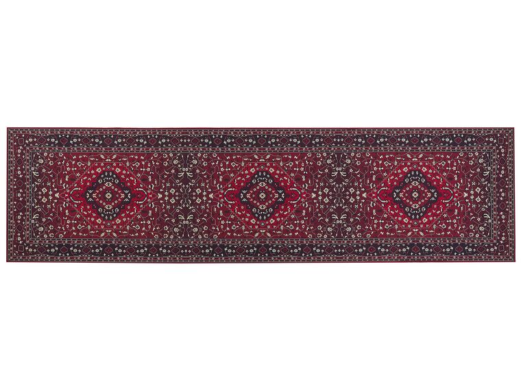 Teppich rot orientalisches Muster 80 x 300 cm Kurzflor VADKADAM_831425