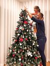 Künstlicher Weihnachtsbaum mit LED Beleuchtung Schnee bestreut 210 cm grün PALOMAR_828216