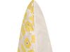 Dekokissen Blumenmotiv Samtstoff gelb / beige 45 x 45 cm 2er Set TRITELEIA_857873