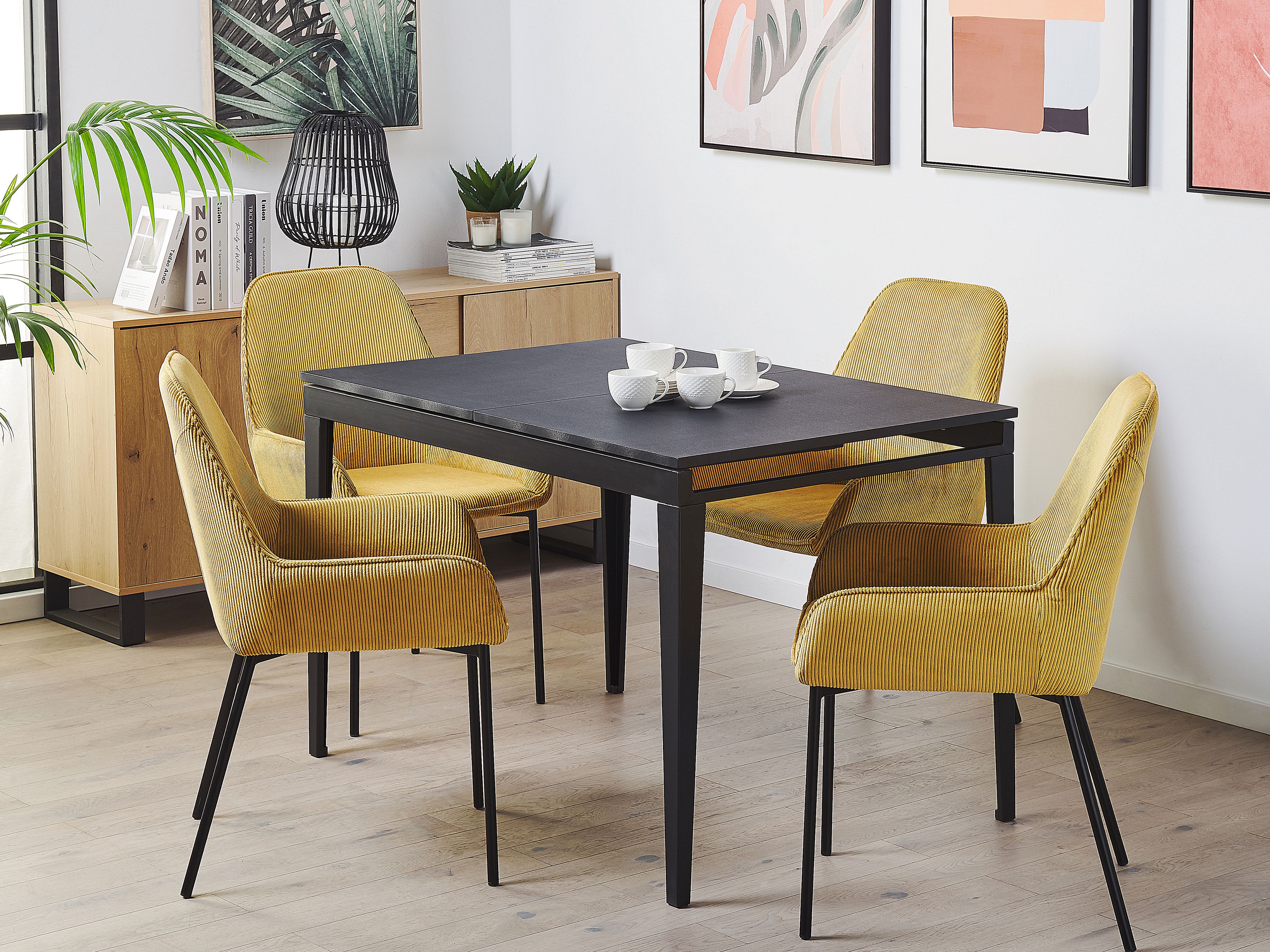 Beliani Esszimmertisch Mit Zusätzlicher Platte – 120 Cm, Weiß, Ausziehbar & Multifunktional