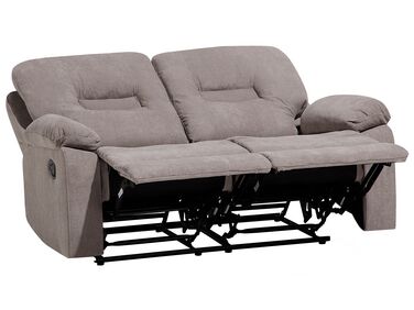 Sofa z manualną funkcją relaksu 2-osobowa beżowoszara BERGEN