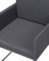 Conjunto de 2 sillas de comedor de poliéster gris oscuro/plateado GOMEZ_682404