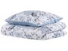 Parure de lit motif floral blanc et bleu 135 x 200 cm BALLARD_803078