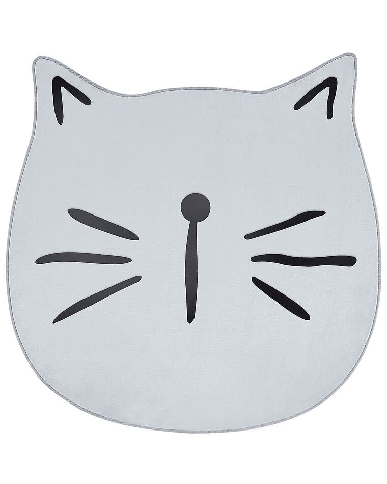 Tapis enfant avec imprimé chat ⌀ 100 cm gris KITTY_831072
