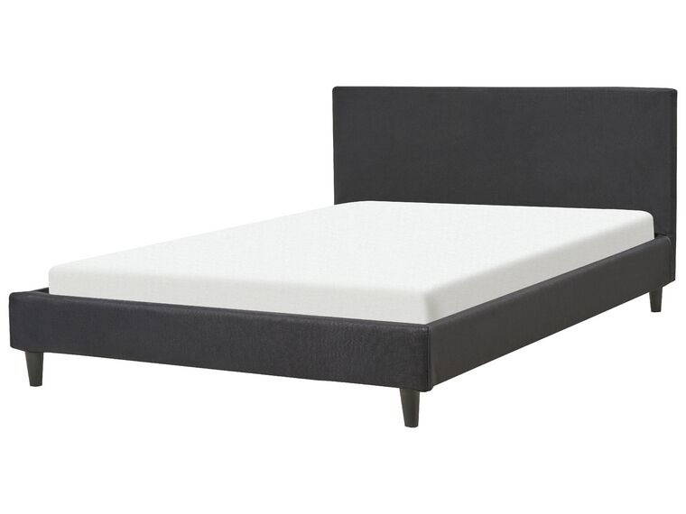 Fabric EU Double Size Bed Black FITOU_875883
