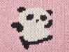 Conjunto 2 almofadas decorativas em algodão rosa com padrão de pandas 45 x 45 cm TALOKAN_905429