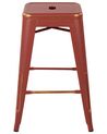 Set of 2 Steel Stools 60 cm Red with Gold CABRILLO_705349