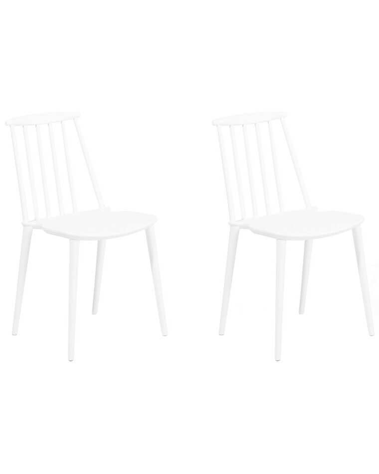 Spisebordsstol hvid plast sæt af 2 VENTNOR_707134