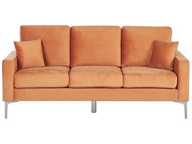 Sofa 3-osobowa welurowa pomarańczowa GAVLE 