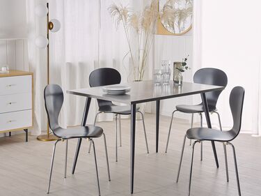 Dining Table 120 x 80 cm Concrete Effect with Black SANTIAGO