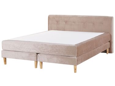 Sametová postel 180 x 200 cm béžová MARQUISE