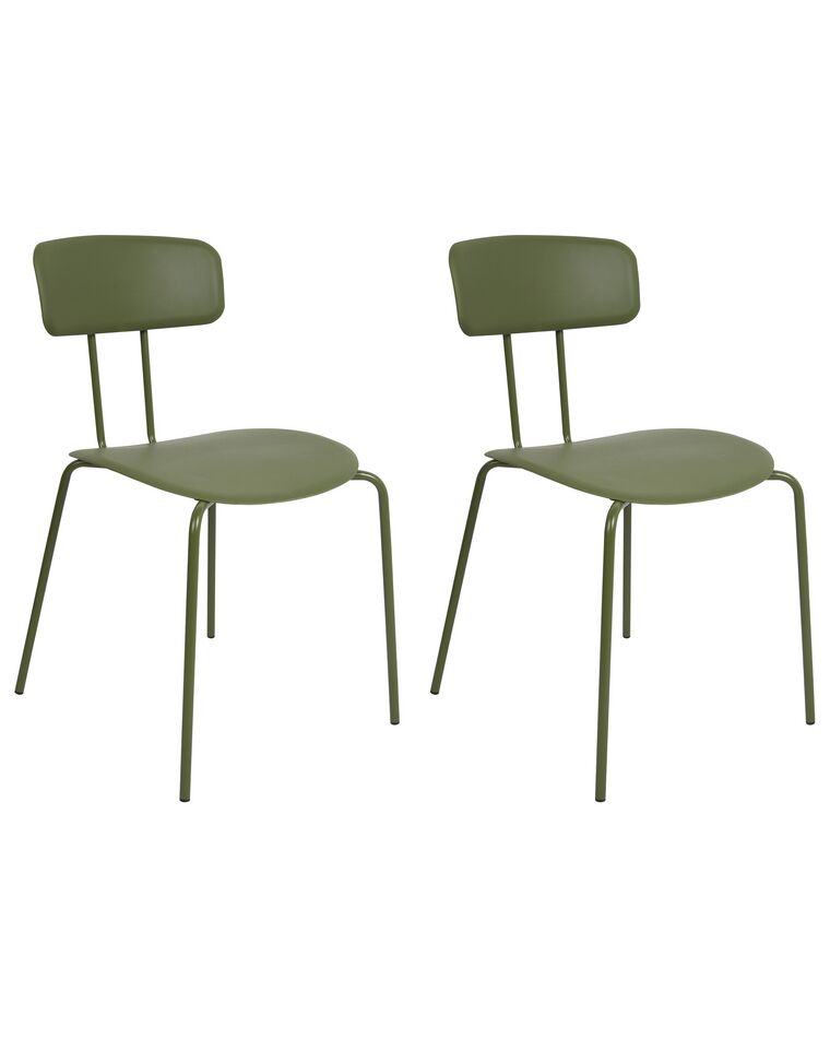 Conjunto de 2 cadeiras de jantar verdes SIBLEY_905680