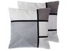 Set of 2 Cotton Cushions Geometric Pattern 45 x 45 cm Grey WEDELIA_770322