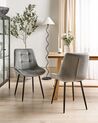 Set of 2 Velvet Dining Chairs Grey MELROSE_771895