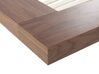 EU King Size Bed with LED and Bedside Tables Dark Wood ZEN_751709
