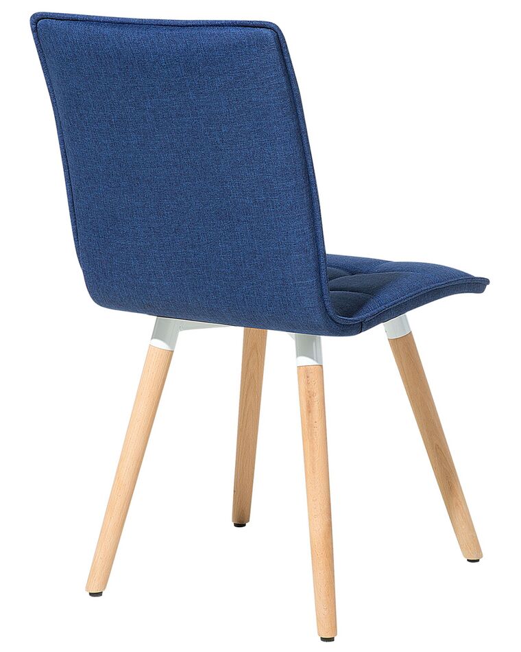 Set of 2 Fabric Dining Chairs Blue BROOKLYN Beliani.co.uk