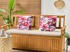 Conjunto 2 almofadas decorativas de jardim padrão floral branco e rosa 45 x 45 cm LANROSSO_894862