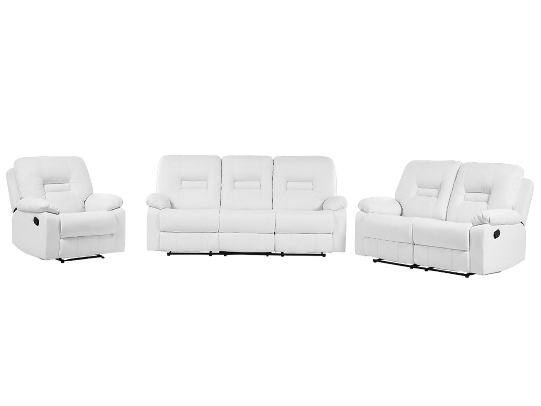 Modern Faux Leather Recliner Sofa Set 3 Seater 2 Seater Armchair White Bergen