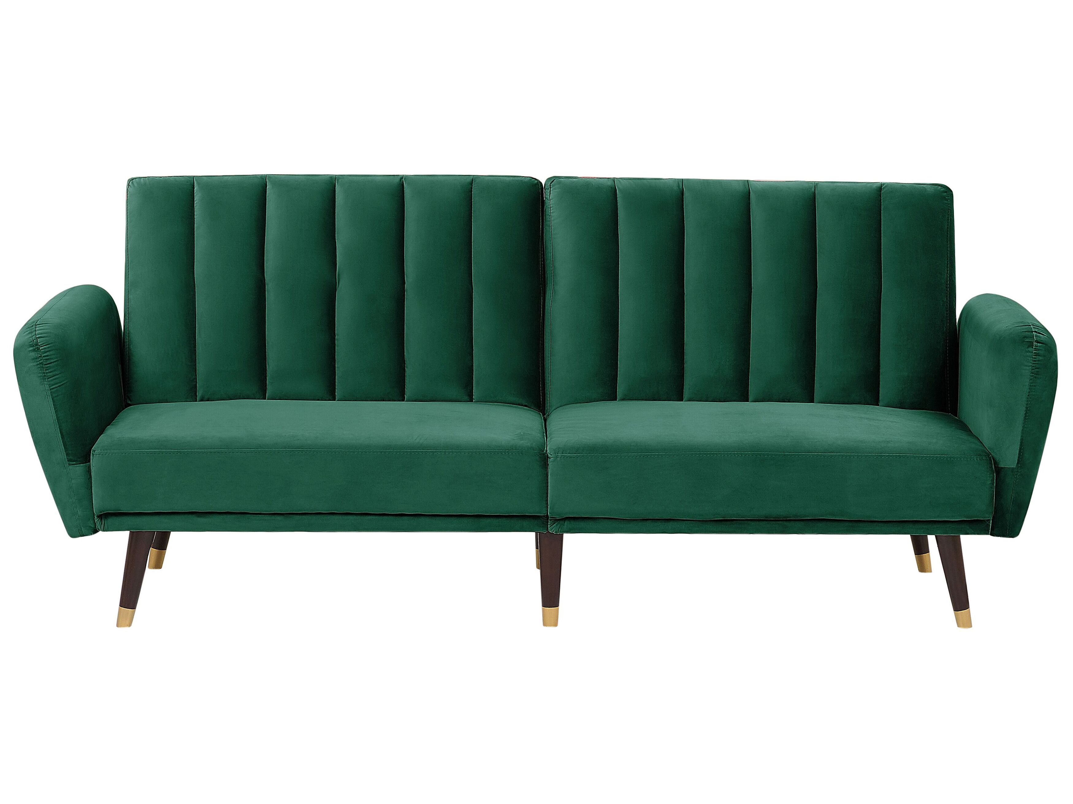 Velvet Sofa Bed Emerald Green VIMMERBY | Beliani.co.uk