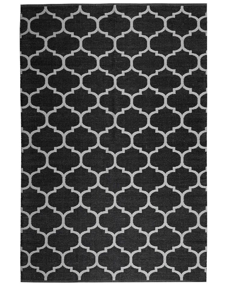 Tapis d'extérieur rectangulaire réversible noir et blanc 160 x 230 ALADANA_733698