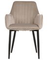Set of 2 Velvet Dining Chairs Taupe WELLSTON_901836