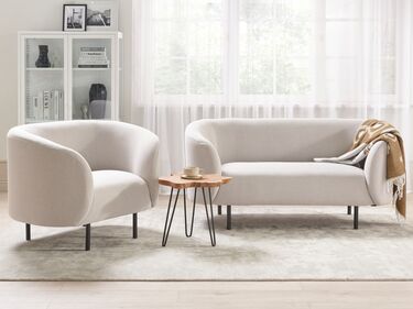 Sofagruppe i stoff beige og svart LOEN