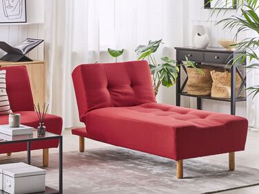 Fabric Chaise Lounge Red ALSTEN