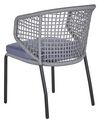 Trädgårdsstol 2 st grå/svart PALMI_808207