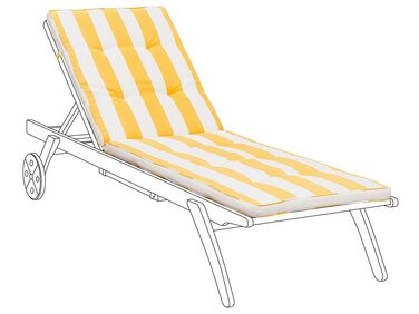  Sun Lounger Pad Cushion Yellow and White CESANA