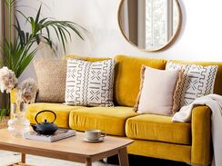 Koristetyyny puuvilla valkoinen/musta 45 x 45 cm 2 kpl MYRICA Koristetyyny puuvilla valkoinen/musta 45 x 45 cm 2 kpl MYRICA