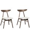Set of 2 Wooden Dining Chairs Dark Wood and White LYNN_703396