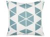 Set di 2 cuscini da esterno motivo geometrico bianco e blu 45 x 45 cm RIGOSA_776278