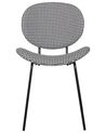 Set of 2 Fabric Dining Chairs Houndstooth Black and White LUANA_894921