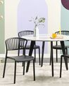 Conjunto de 4 cadeiras de jantar em plástico preto GELA_862700