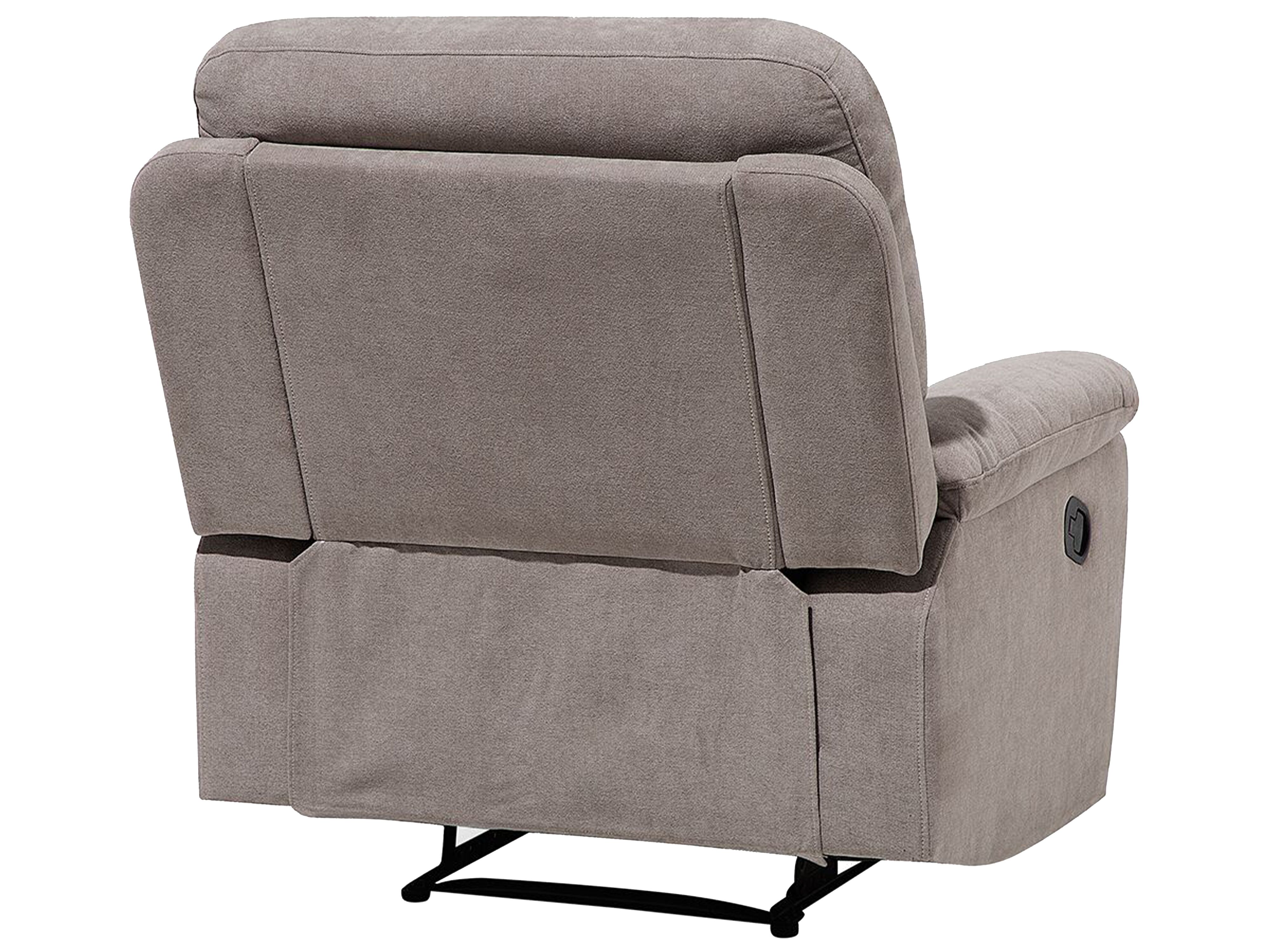 Fabric Manual Recliner Living Room Set Taupe Beige BERGEN Beliani.co.uk