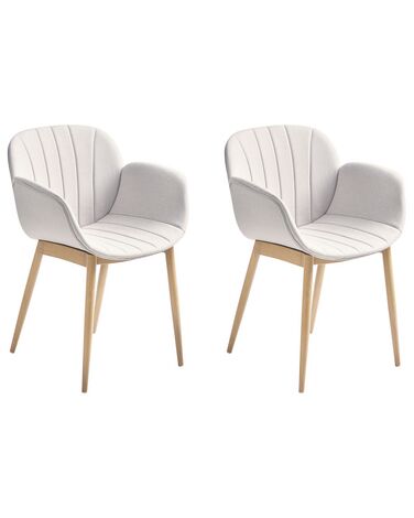 Set of 2 Fabric Dining Chairs Grey ALICE