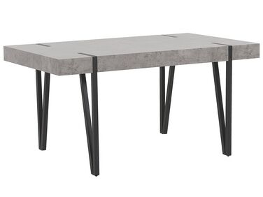 Eettafel MDF betonlook/zwart 150 x 90 cm ADENA
