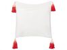 Conjunto 2 almofadas com padrão natalício em algodão vermelho e branco 45 x 45 cm VALLOTA_887969
