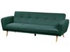 3 Seater Fabric Sofa Bed Green FLORLI_905923