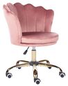 Krzesło biurowe regulowane welurowe różowe MONTICELLO II_851719