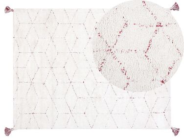 Bavlnený koberec 140 x 200 cm biely SAKARYA