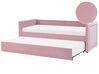 Tagesbett ausziehbar Cord rosa Lattenrost 90 x 200 cm MIMIZAN _798335