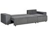 Left Hand Jumbo Cord Corner Sofa Bed with Storage Dark Grey LUSPA_898713