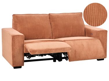 3 personers sofa m/elektrisk recliner orange fløjl NUKARI