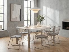 Ruokapöytä valkoinen/hopea 180 x 90 cm ARCTIC I Ruokapöytä valkoinen/hopea 180 x 90 cm ARCTIC I