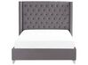 Velvet EU Double Size Bed Grey LUBBON _832330