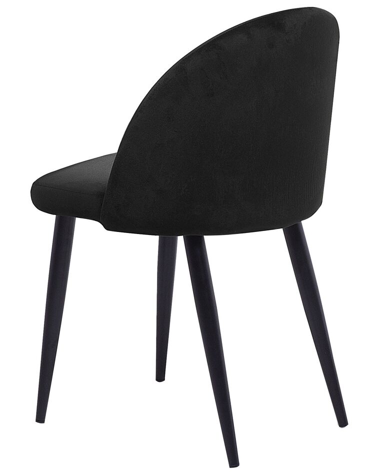 Set of 2 Velvet Dining Chairs Black VISALIA Beliani.co.uk