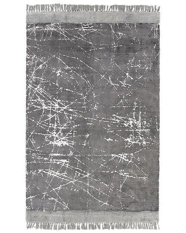 Alfombra de viscosa gris/blanco 160 x 230 cm HANLI