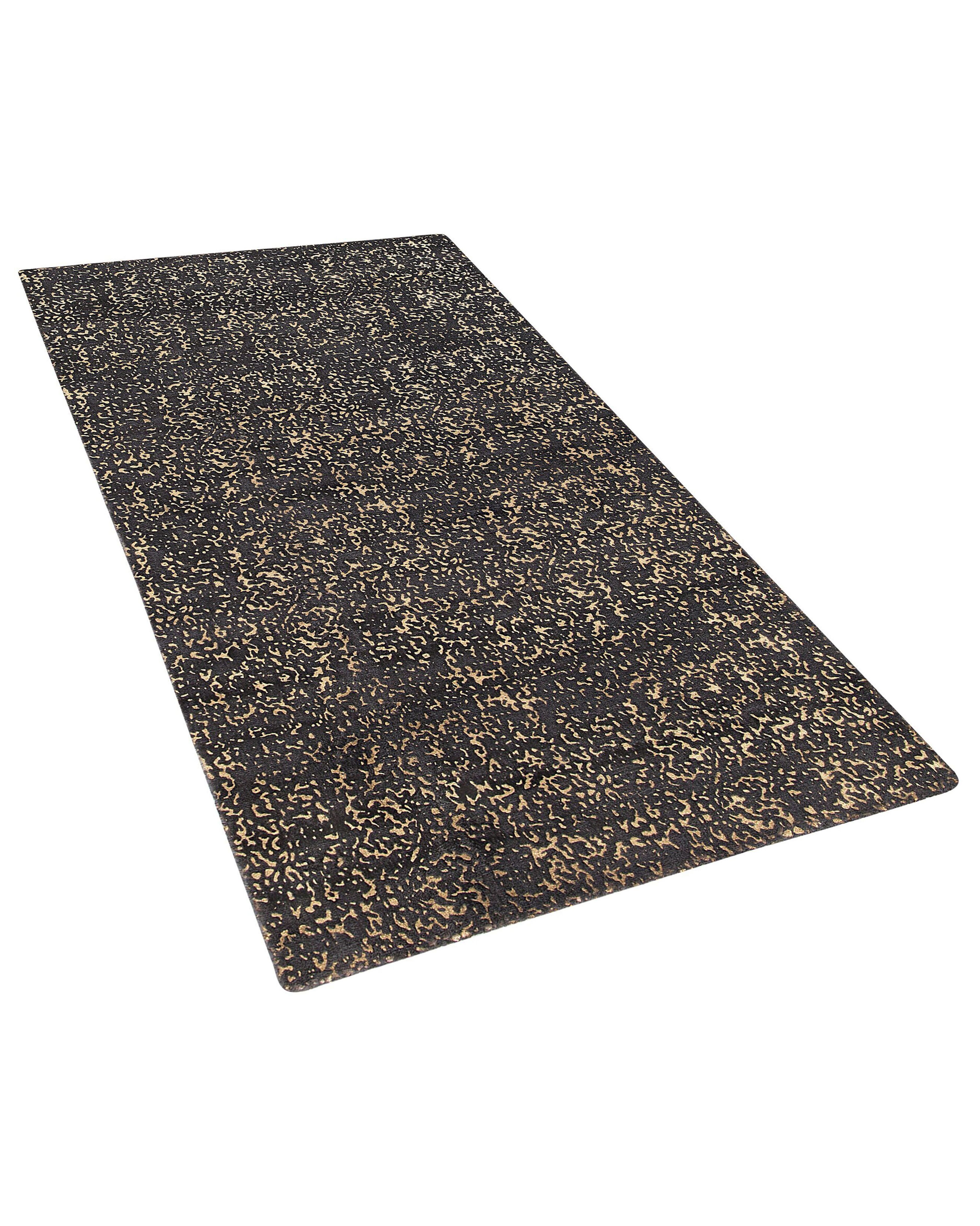 Teppich dunkelgrau-gold 80 x 150 cm abstraktes Muster ESEL ...